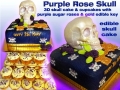 PURPLE ROSE SKULL