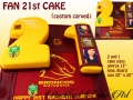 FAN 21ST CAKE CUSTOM CARVED