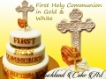 FIRST HOLY COMMUNION IN GOLD AND WHITE