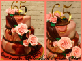 PINK ROSES ON MAROON
