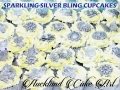 SPARKLING SILVER BLING CUPCAKES