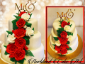RED ROSE CASCADE WEDDING CAKE